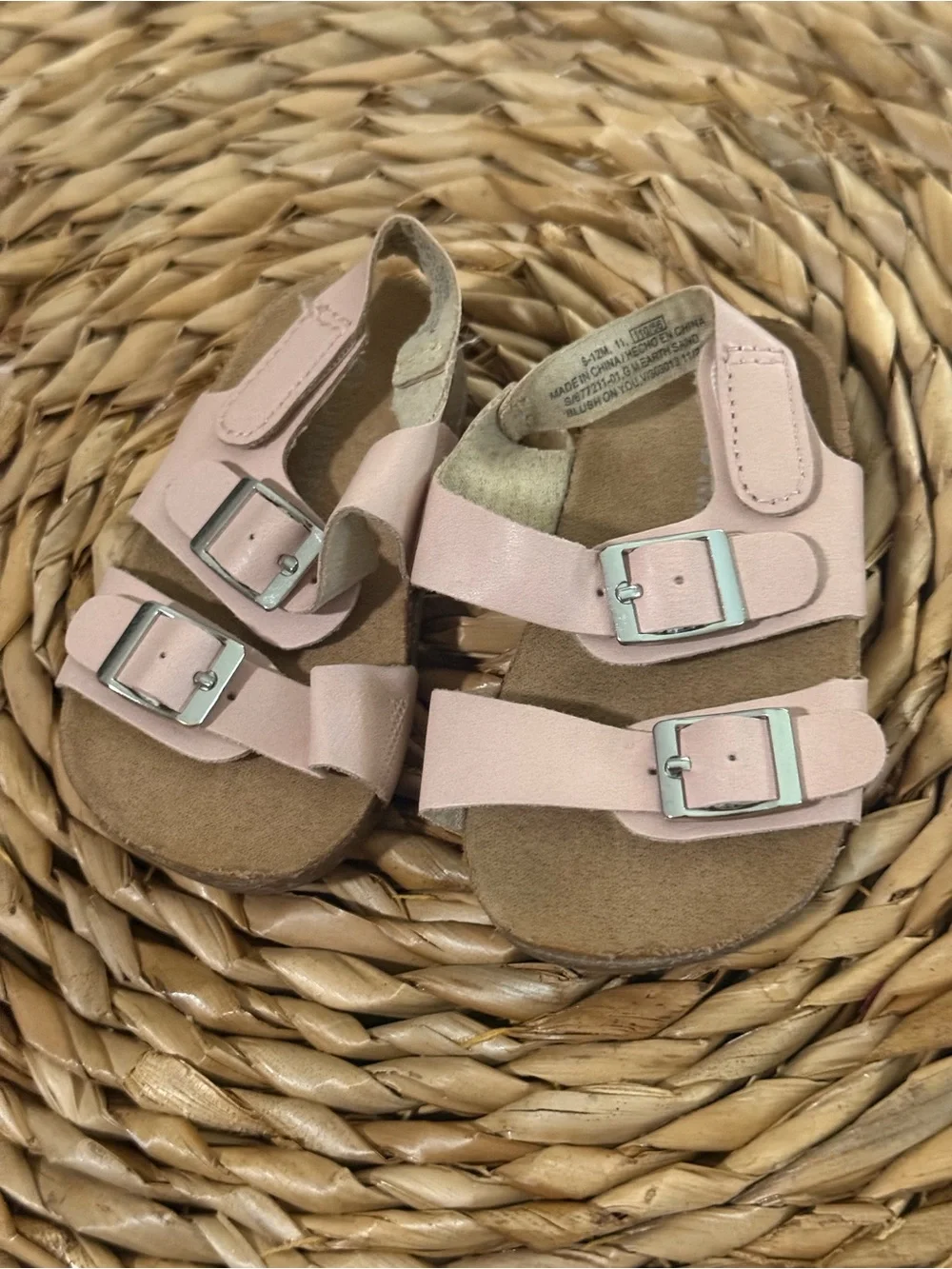 Old Navy Light Pink Triple Buckle Kids Sandals
